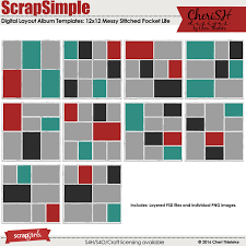 Scrapsimple Digital Layout Album Templates 12x12 Messy Stitched