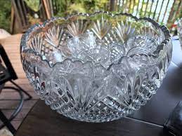 Vintage Very Large Cut Glass Punch Bowl