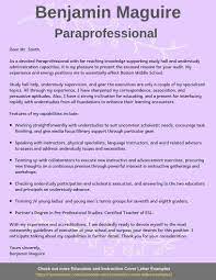 paraprofessional cover letter sles
