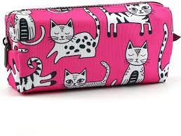 pink cat pencil case crazy cat lady