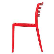 Red Modern Plastic Dining Chair