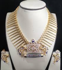 designer moissanite polki necklace set