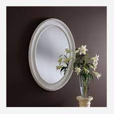 Contemporary Mirror Large Oval White