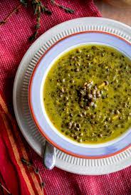 green lentil soup with coconut milk and