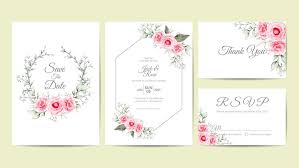 Elegant Watercolor Floral Wedding Invitation Cards Template