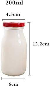 Danmu Art 6pcs 200ml Glass Milk Bottle