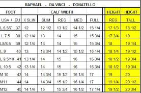 Tredstep Da Vinci Field Boot Size Chart