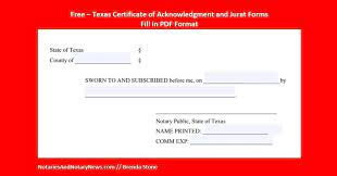 free texas notary certificates