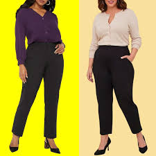 plus size black work pants for women