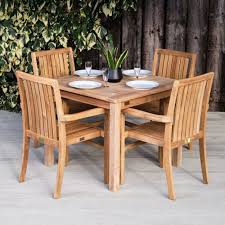 Outdoor Square Teak Table And 4 Chairs