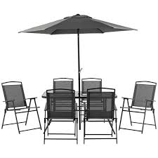 Outsunny Black Outdoor Dining Set With