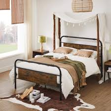 vasagle queen size metal bed frame with