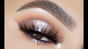 silver glitter halo eye makeup tutorial