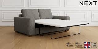 Medium Sofa Bed Chunky Weave Mid Grey