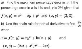 find the maximum percene error in if