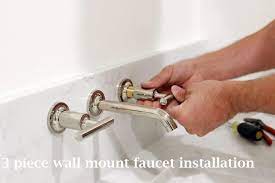 Wall Mount 3 Piece Chrome Faucet