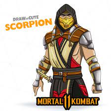 Make eyes & eye brows. How To Draw Scorpion From Mortal Kombat 11 Step By Step Tutorial Draw It Cute