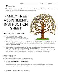 Family Tree Assignment Instruction Sheet