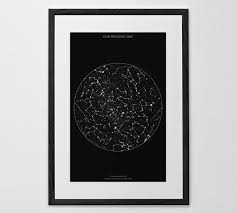 Personalised Star Map Print Or Poster Of The Night Sky