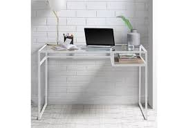 Pretty white glass topjoshuai put this over two white malm dressers to make a closet dresser in my walk in closet. Acme Furniture Yasin 92582 Industrial Desk With Clear Glass Top Corner Furniture Table Desks Writing Desks