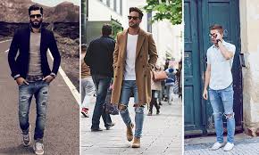 estilo para los jeans rotos en hombres