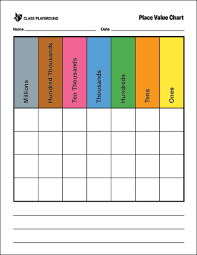 Printable Place Value Chart Color Class Playground