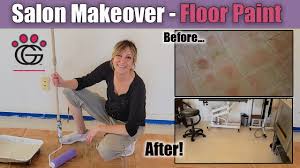salon makeover floor paint over tile