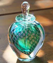 Green Perfume Bottle Peacock By