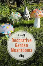 diy garden mushrooms using thrift