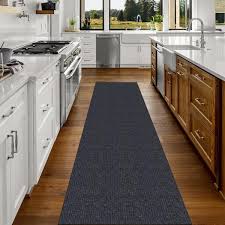 waterproof non slip rubberback solid black indoor outdoor rug ottomanson rug size runner 2 x 20
