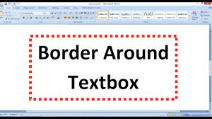 add border around text box ms word