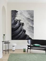 Black Textured Wall Art Black And White