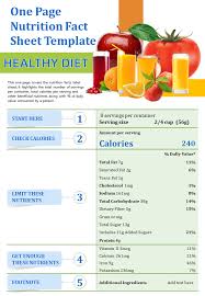 one page nutrition fact sheet template