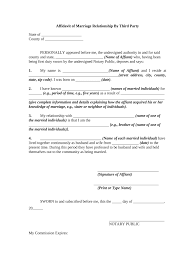marriage affidavit sle fill out