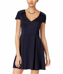 Details About B Darlin Womens Lace Fit Flare Dress Navy 13 14 Juniors