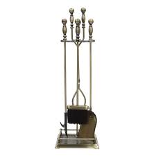 Antique Brass Oxford Fireplace Tool Set