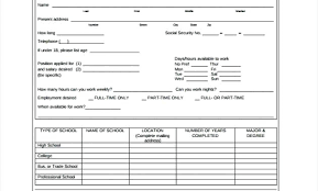 Generic Employment Application Template In Word Free Job Form Sample