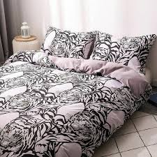White Tiger Printed Bedding Set King