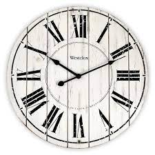 18 Whitewash Wood Wall Clock