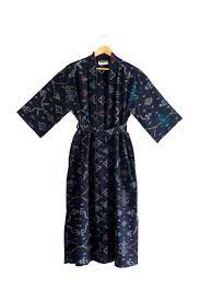 Lange Kimono Gewaad Gewaad Katoenen Gewaad Ikat Gewaad - Etsy UK