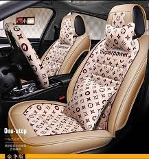 Classic Leather Lv Print Car Seat Covers