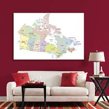 Large Canada Map Prints Poster French