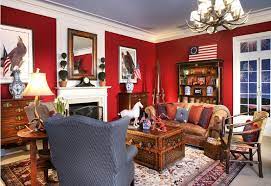red and white living room interior designs