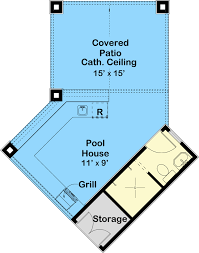 Craftsman Style Poolhouse Plan With