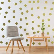 Circle Wall Stickers Gold 2 Inches