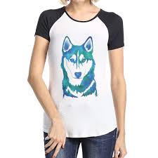Amazon Com Blue Siberian Husky Raglan Short Sleeve T Shirt