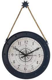 Compass Wall Clock With Ship Wheel