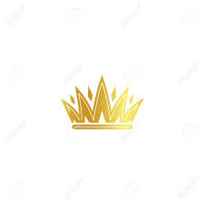 Isolated Golden Color Crown Logo On White Background Luxury
