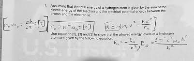 Total Energy Of A Hydrogen Atom