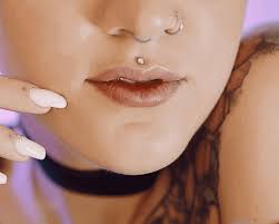 lip piercing embedding